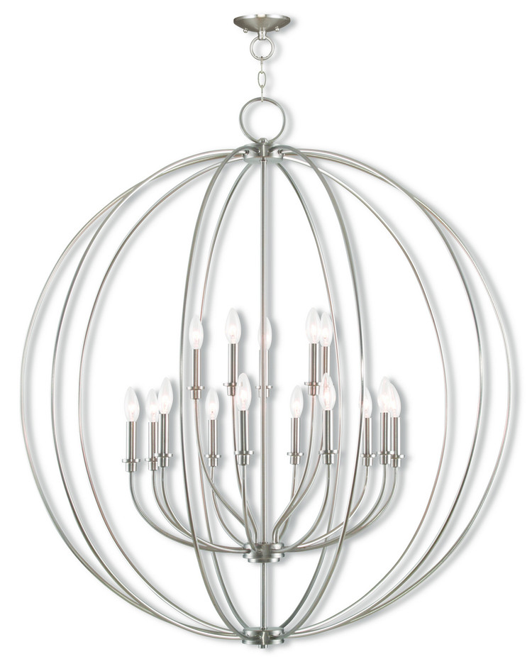 Livex Lighting - 46690-91 - 15 Light Foyer Chandelier - Milania - Brushed Nickel