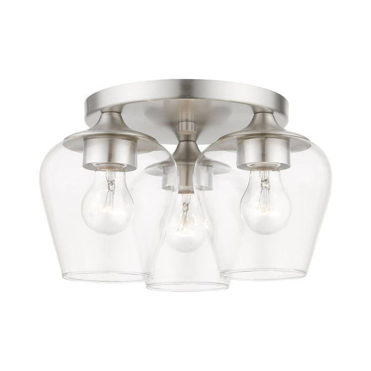 Livex Lighting - 46723-91 - Three Light Flush Mount - Willow - Brushed Nickel