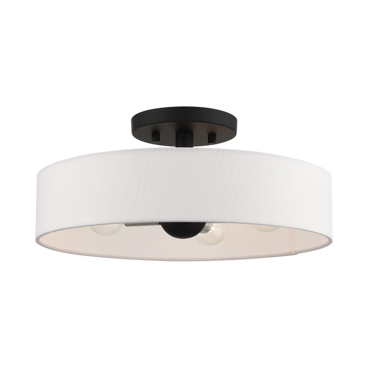 Livex Lighting - 46927-04 - Four Light Semi Flush Mount - Venlo - Black w/ Brushed Nickels