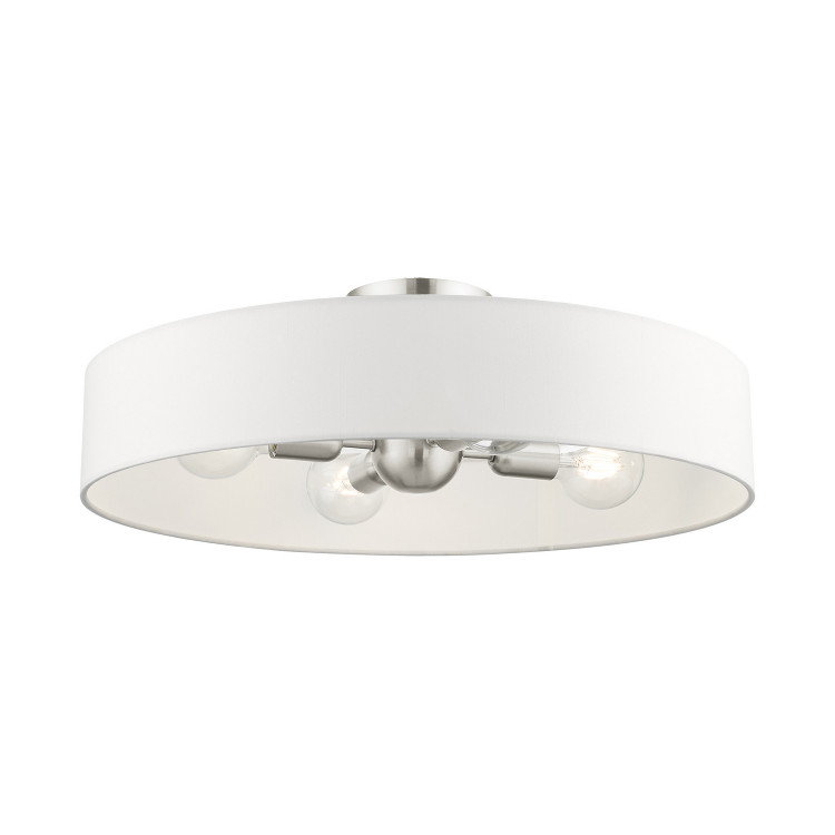 Livex Lighting - 46928-91 - Four Light Semi Flush Mount - Venlo - Brushed Nickel