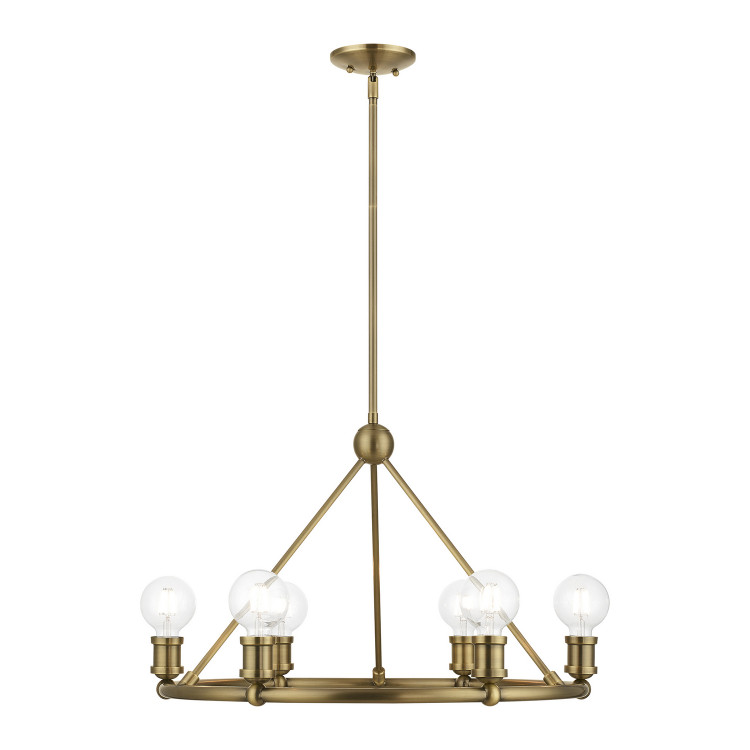 Livex Lighting - 47166-01 - Six Light Chandelier - Lansdale - Antique Brass
