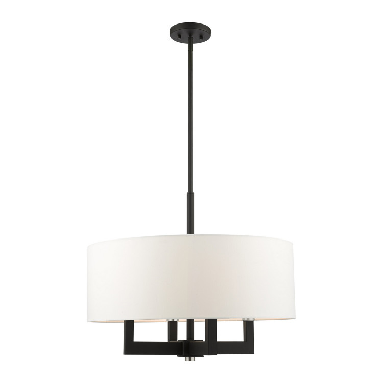 Livex Lighting - 48786-04 - Four Light Chandelier - Cresthaven - Black w/ Brushed Nickels