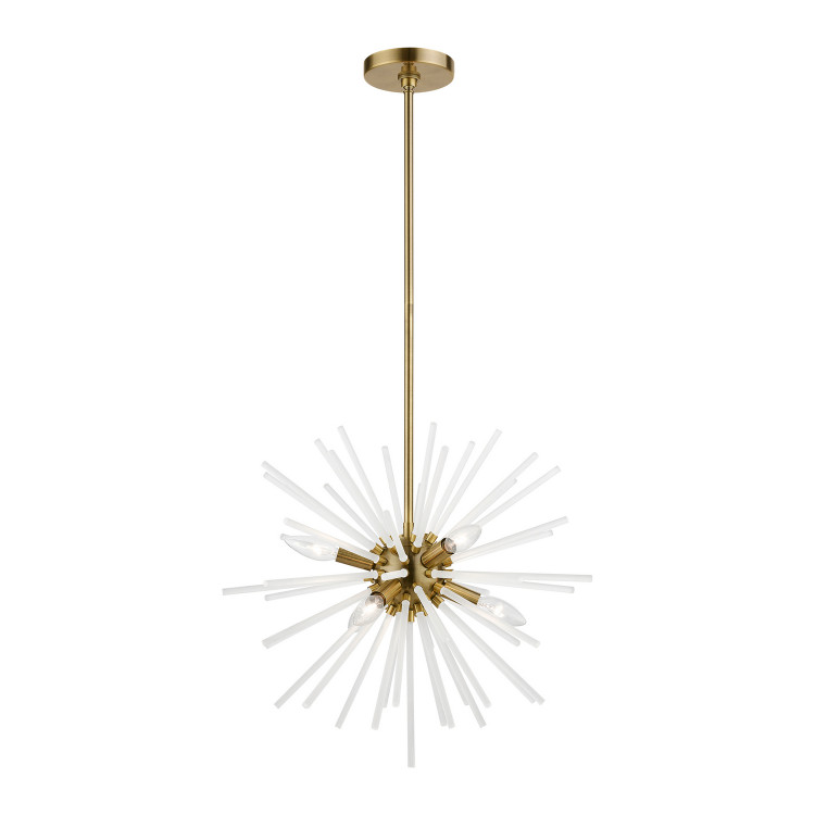Livex Lighting - 48824-01 - Six Light Chandelier - Uptown - Antique Brass