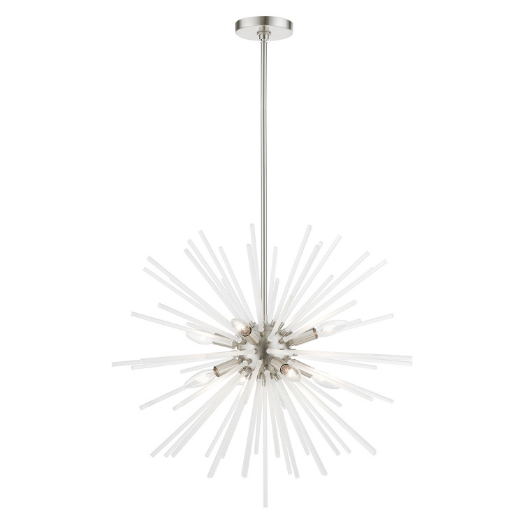 Livex Lighting - 48826-91 - Eight Light Chandelier - Uptown - Brushed Nickel