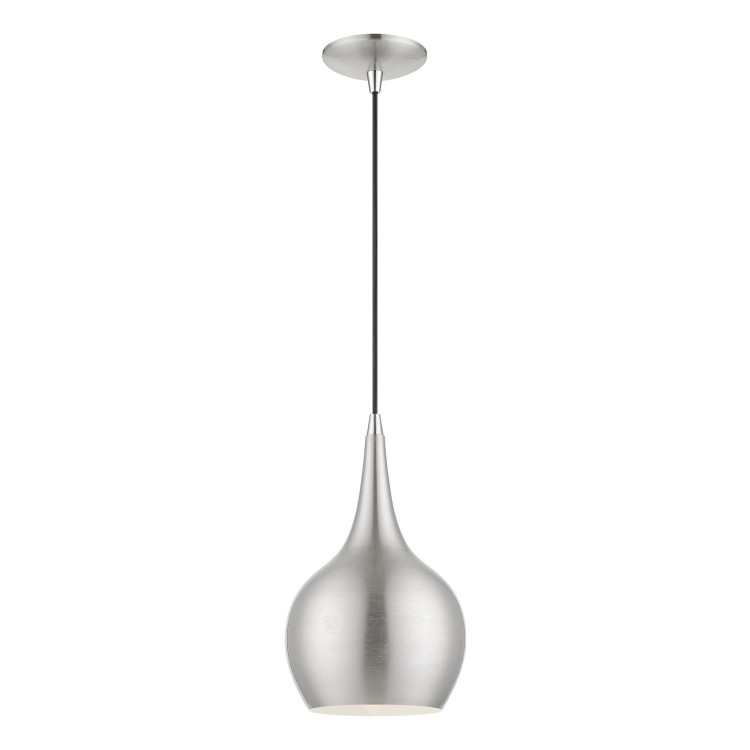 Livex Lighting - 49016-91 - One Light Mini Pendant - Andes - Brushed Nickel w/Polished Chrome