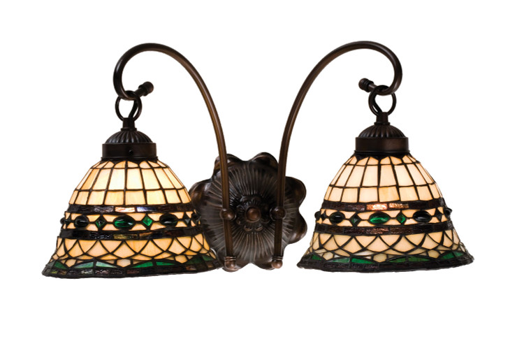 Meyda Tiffany - 18530 - Two Light Wall Sconce - Tiffany Roman - Galvinized