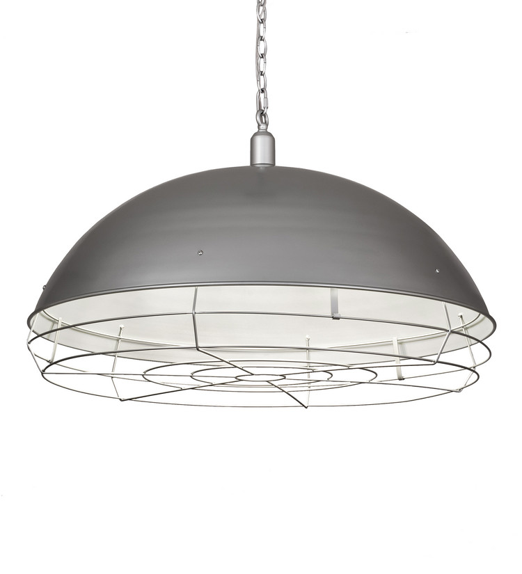 Meyda Tiffany - 188072 - Six Light Pendant - Gravity - Galvanized Outside/White Inside