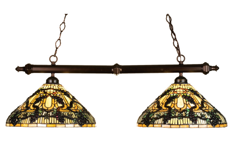 Meyda Tiffany - 18847 - Two Light Island Pendant - Jeweled Grape - Mahogany Bronze