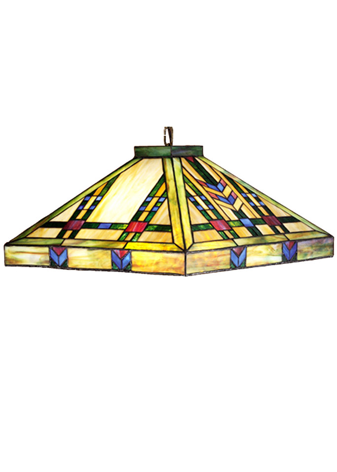 Meyda Tiffany - 19028 - Four Light Pendant - Prairie Wheat - Beige Green Lt Blue Burgundy