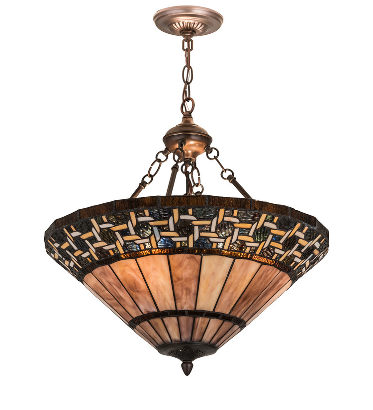 Meyda Tiffany - 197687 - Six Light Inverted Pendant - Ilona - Mahogany Bronze Meyda Tiffany - 197687 - Six Light Inverted Pendant - Ilona - Mahogany Bronze