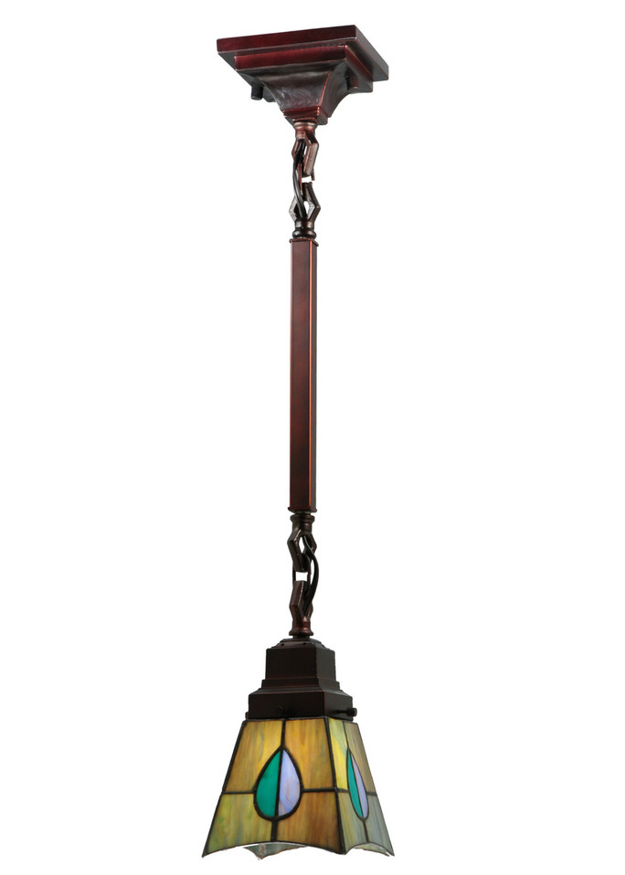 Meyda Tiffany - 20058 - One Light Mini Pendant - Mackintosh Leaf - Custom Meyda Tiffany - 20058 - One Light Mini Pendant - Mackintosh Leaf - Custom