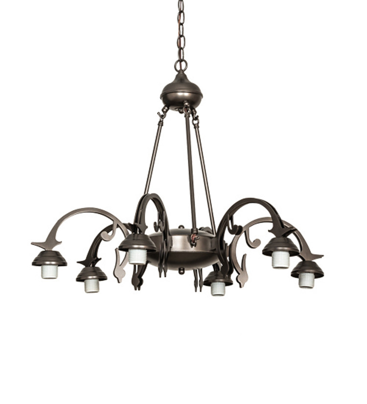 Meyda Tiffany - 219620 - Six Light Chandelier - Chandelier Hardware - Exterior Oil Rubbed Bronze