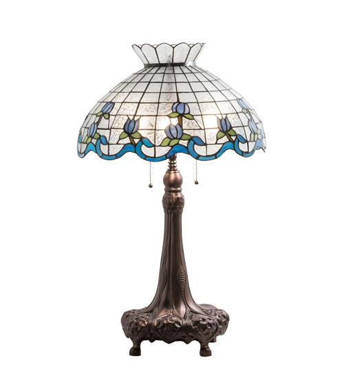 Meyda Tiffany - 230472 - Three Light Table Lamp - Roseborder - Mahogany Bronze