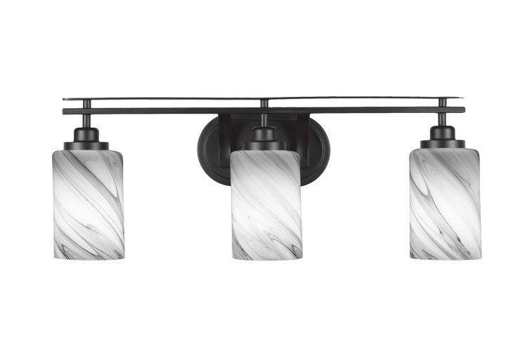 Toltec Lighting - 2613-MB-3009 - Three Light Bath Bar - Odyssey - Matte Black