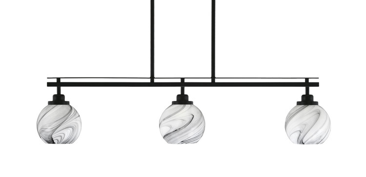 Toltec Lighting - 2636-MB-4109 - Three Light Island Pendant - Odyssey - Matte Black