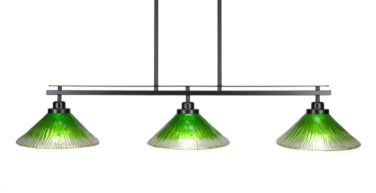 Toltec Lighting - 2636-MB-437 - Three Light Island Pendant - Odyssey - Matte Black