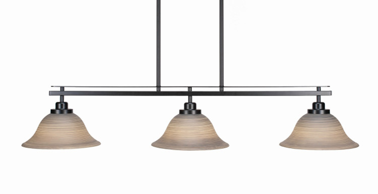 Toltec Lighting - 2636-MB-603 - Three Light Island Pendant - Odyssey - Matte Black