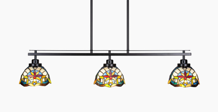Toltec Lighting - 2636-MB-9365 - Three Light Island Pendant - Odyssey - Matte Black