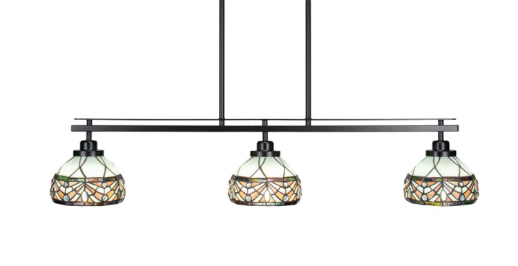 Toltec Lighting - 2636-MB-9485 - Three Light Island Pendant - Odyssey - Matte Black