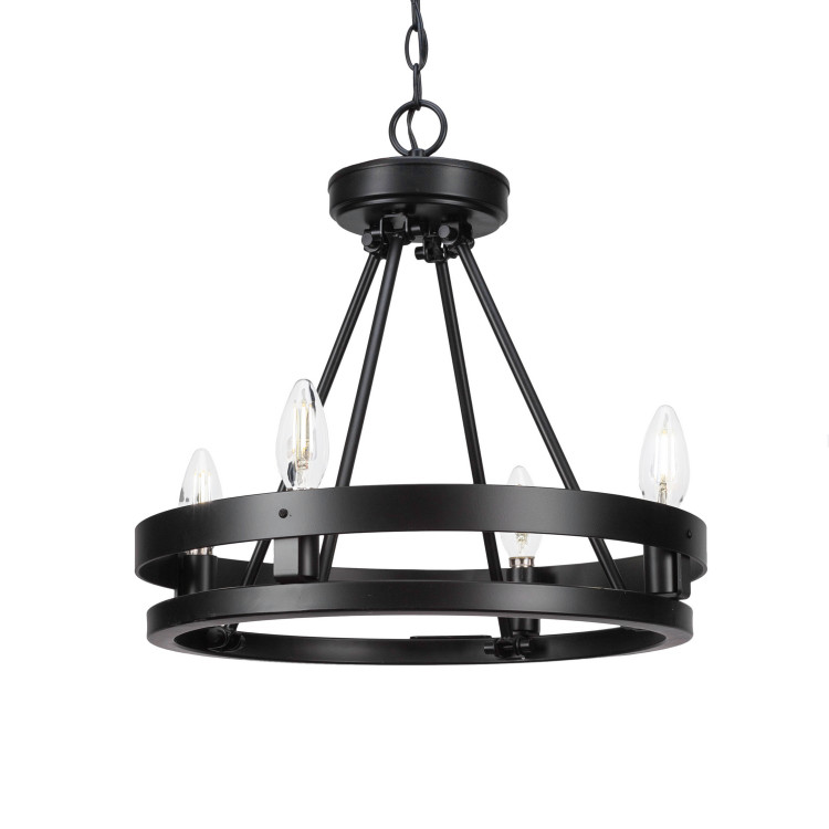 Toltec Lighting - 2704-MB - Four Light Chandelier - Belmont - Matte Black