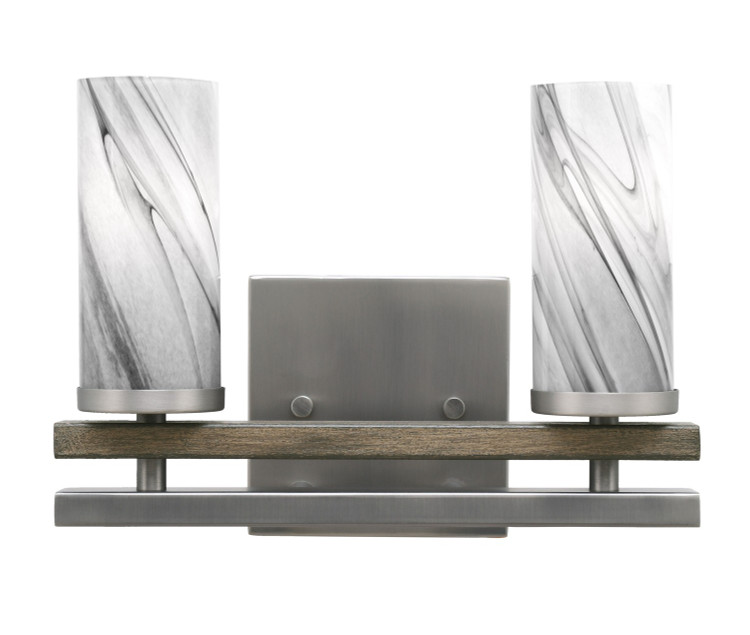 Toltec Lighting - 2712-GPDW-802 - Two Light Bathroom Lighting - Belmont - Graphite & Painted Distressed Wood-look