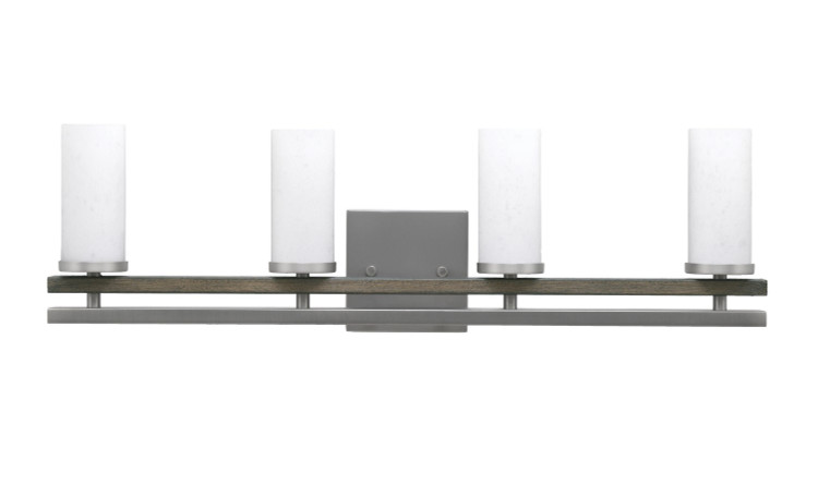Toltec Lighting - 2714-GPDW-801 - Four Light Bathroom Lighting - Belmont - Graphite & Painted Distressed Wood-look