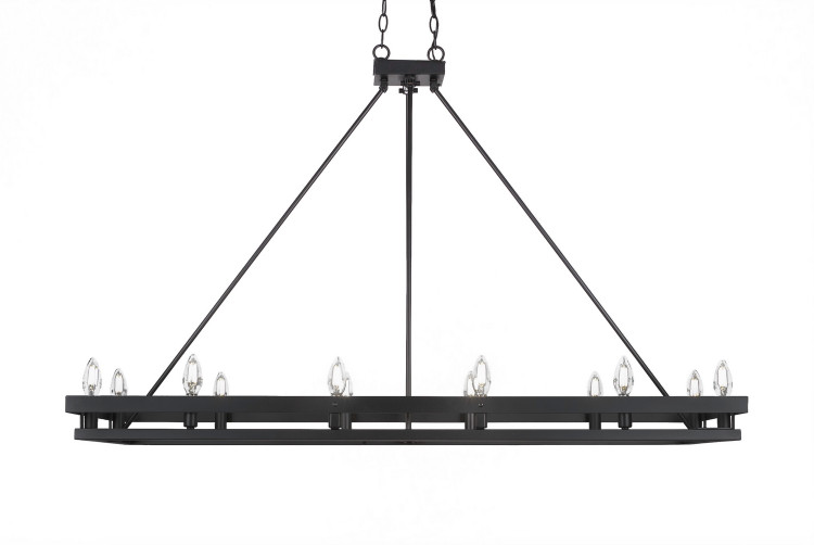 Toltec Lighting - 2742-MB - 12 Light Billiard/Island - Belmont - Matte Black