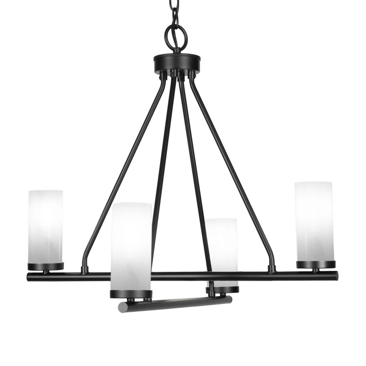 Toltec Lighting - 2804-MB-811B - Four Light Chandelier - Trinity - Matte Black