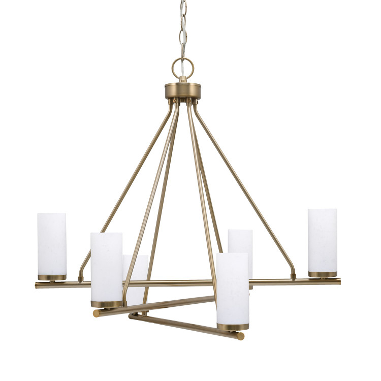 Toltec Lighting - 2806-NAB-801B - Six Light Chandelier - Trinity - New Age Brass