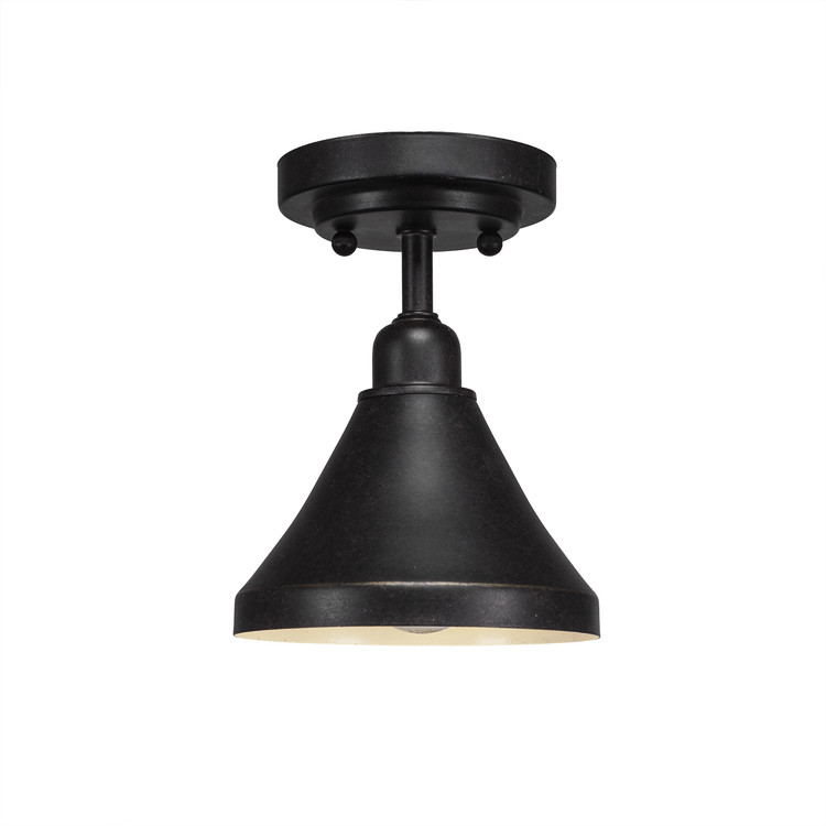 Toltec Lighting - 280-DG-410 - One Light Semi-Flush - Vintage - Dark Granite