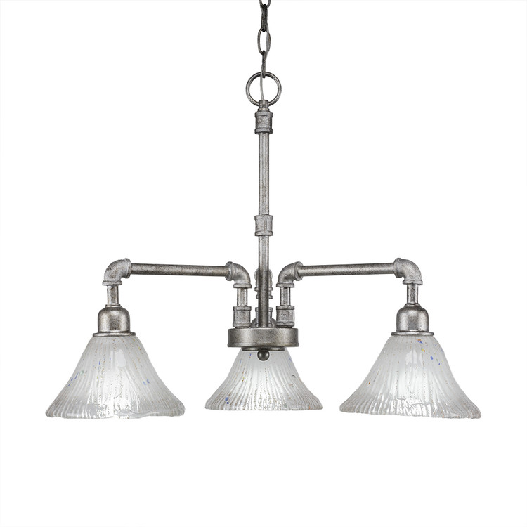 Toltec Lighting - 283-AS-751 - Three Light Chandelier - Vintage - Aged Silver