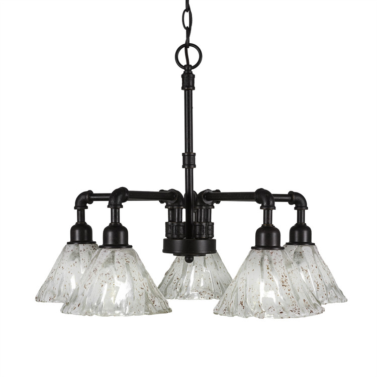 Toltec Lighting - 285-DG-7195 - Five Light Chandelier - Vintage - Dark Granite
