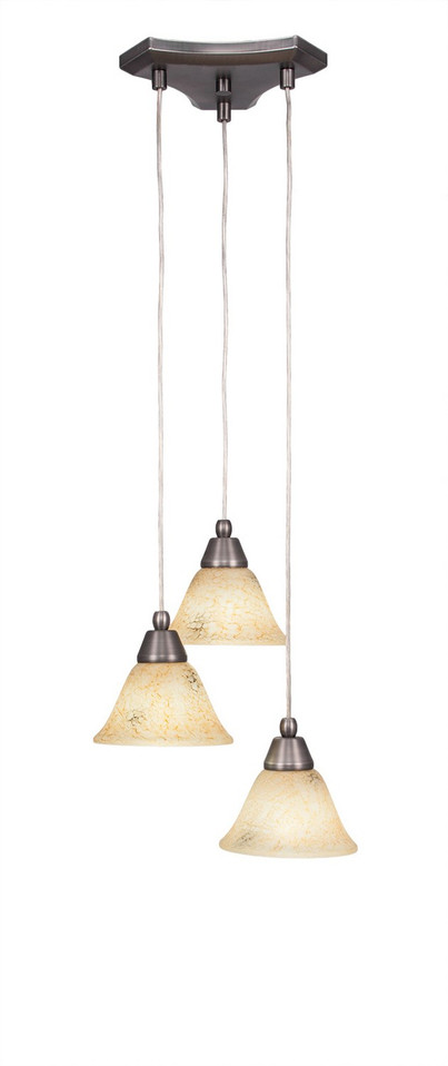 Toltec Lighting - 28-BN-508 - Three Light Mini Pendant - Europa - Brushed Nickel