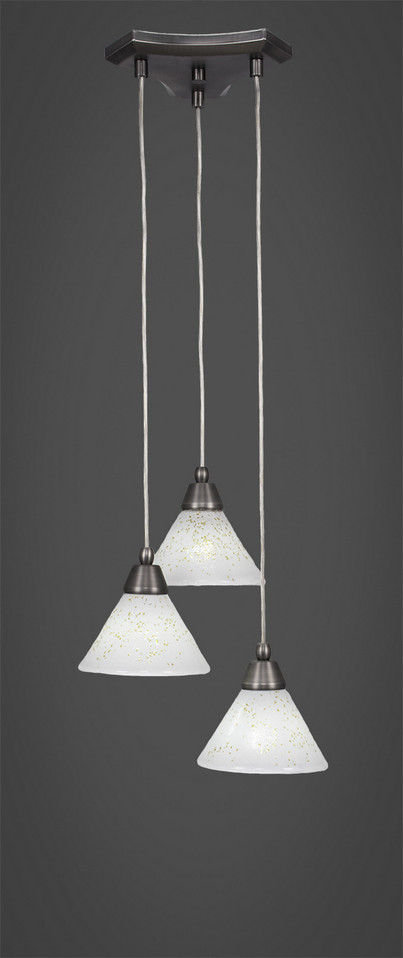 Toltec Lighting - 28-BN-7145 - Three Light Mini Pendant - Europa - Brushed Nickel