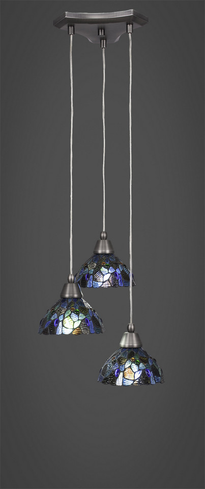 Toltec Lighting - 28-BN-9955 - Three Light Mini Pendant - Europa - Brushed Nickel