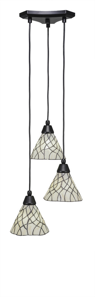 Toltec Lighting - 28-MB-9115 - Three Light Mini Pendant - Europa - Matte Black