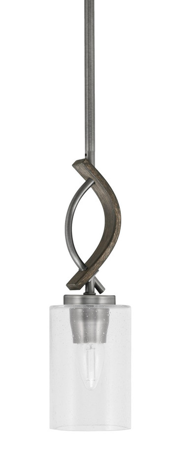 Toltec Lighting - 2901-GPDW-300 - One Light Mini Pendant - Monterey - Graphite & Painted Distressed Wood-look Metal