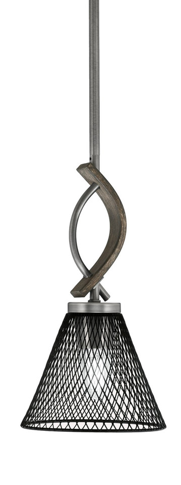 Toltec Lighting - 2901-GPDW-805-MB - One Light Mini Pendant - Monterey - Graphite & Painted Distressed Wood-look Metal
