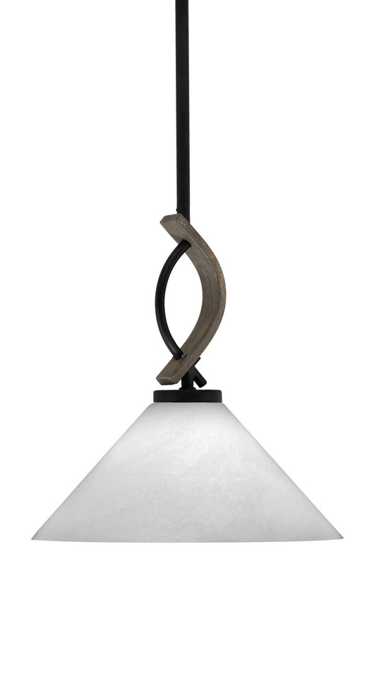 Toltec Lighting - 2901-MBDW-2121 - One Light Mini Pendant - Monterey - Matte Black & Painted Distressed Wood-look Metal
