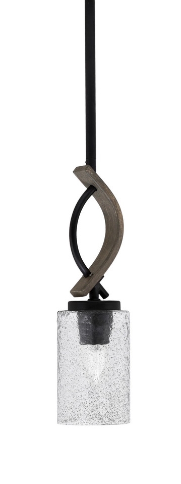Toltec Lighting - 2901-MBDW-3002 - One Light Mini Pendant - Monterey - Matte Black & Painted Distressed Wood-look Metal