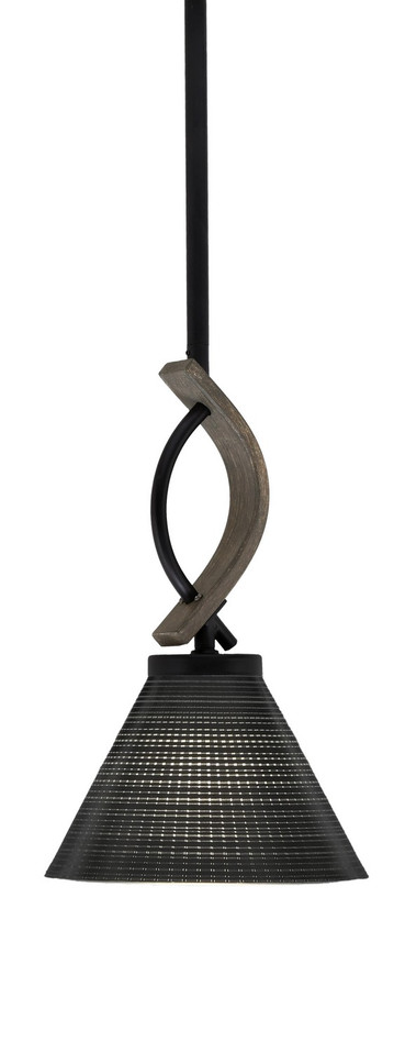Toltec Lighting - 2901-MBDW-4059 - One Light Mini Pendant - Monterey - Matte Black & Painted Distressed Wood-look Metal