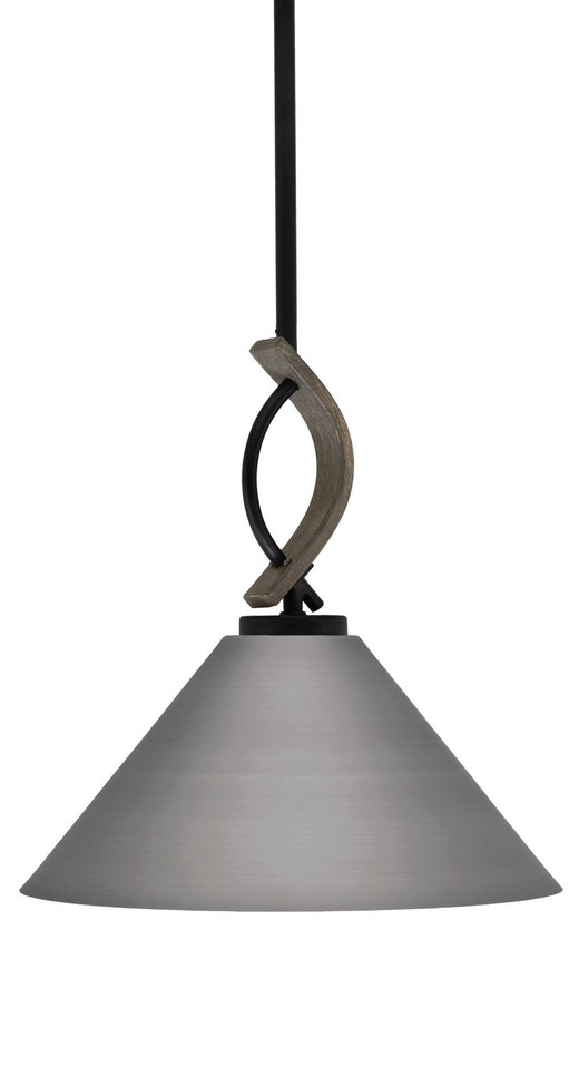 Toltec Lighting - 2901-MBDW-420-BN - One Light Mini Pendant - Monterey - Matte Black & Painted Distressed Wood-look Metal