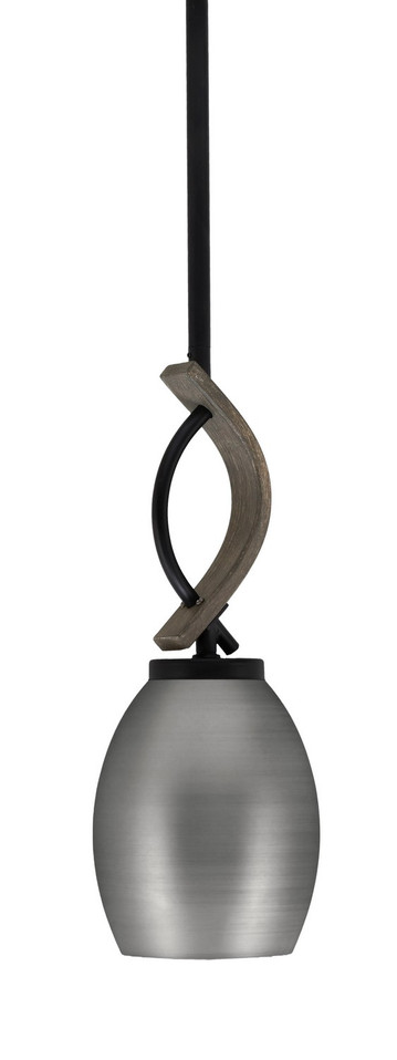 Toltec Lighting - 2901-MBDW-426-BN - One Light Mini Pendant - Monterey - Matte Black & Painted Distressed Wood-look Metal