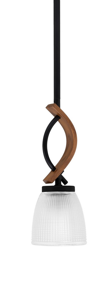 Toltec Lighting - 2901-MBWG-500 - One Light Mini Pendant - Monterey - Matte Black & Painted Wood-look Metal