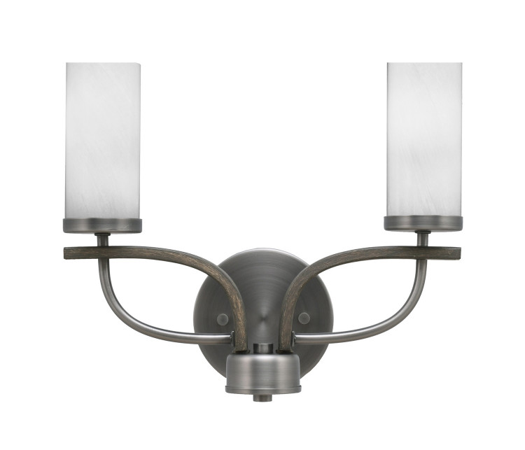 Toltec Lighting - 2912-GPDW-811 - Two Light Bathroom Lighting - Monterey - Graphite & Painted Distressed Wood-look