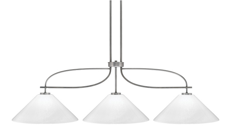 Toltec Lighting - 2936-GPDW-2161 - Three Light Billiard/Island - Monterey - Graphite & Painted Distressed Wood-look