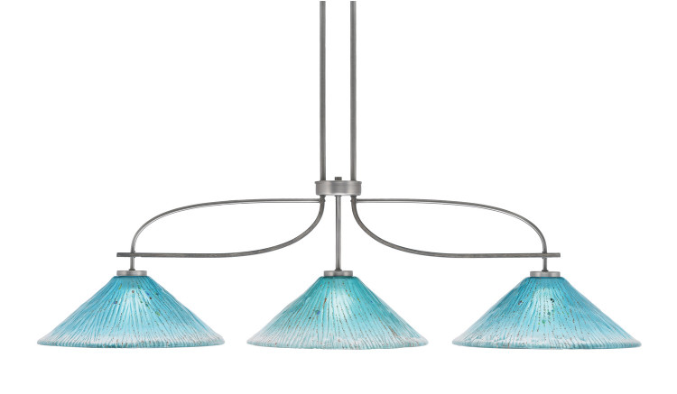 Toltec Lighting - 2936-GPDW-715 - Three Light Bar - Monterey - Graphite & Painted Distressed Wood-look