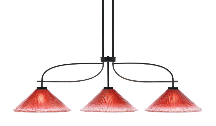 Toltec Lighting - 2936-MBDW-716 - Three Light Bar - Monterey - Matte Black & Painted Distressed Wood-look