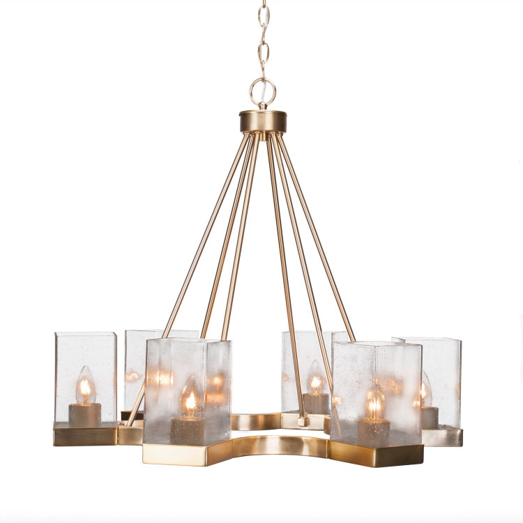 Toltec Lighting - 3026-NAB-530 - Six Light Chandelier - Nouvelle - New Age Brass