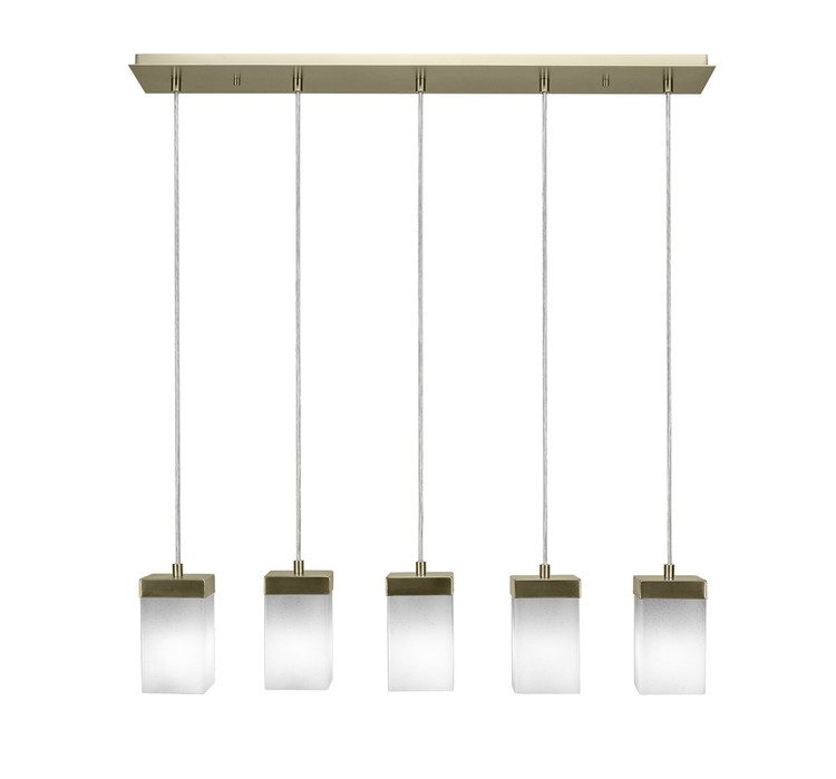 Toltec Lighting - 3215-NAB-531 - Five Light Mini Pendant - Nouvelle - New Age Brass